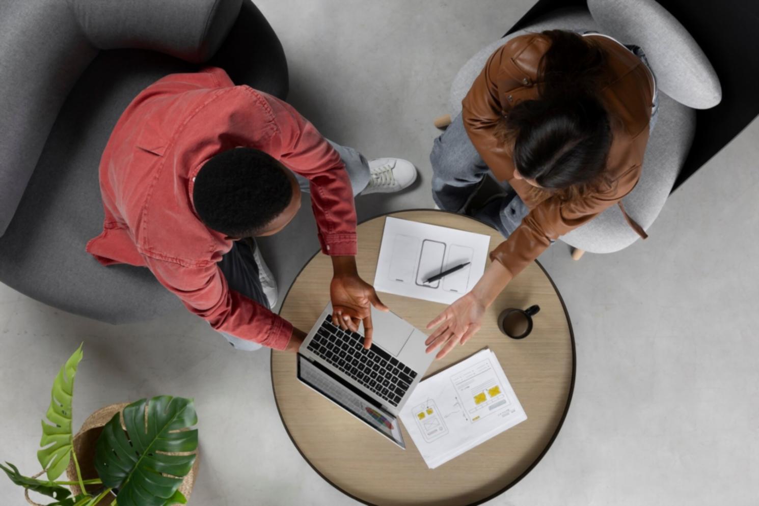 Professional financial consultation environment showing modern workspace